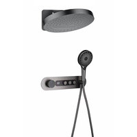 Robinet de douche pour salle de bain, ensemble de douche en cuivre, douche murale moderne encastrée, douche thermostatique à effet pluie