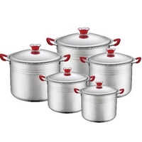 Ensemble de cuisson 6 pièces en acier inoxydable pour cuisinière à induction, écologique, avec casseroles et couscoussier