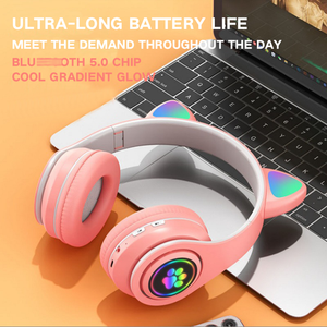 Auriculares inalámbricos <span class=keywords><strong>de</strong></span> oreja <span class=keywords><strong>de</strong></span> gato bonitos superventas, Auriculares deportivos estéreo <span class=keywords><strong>de</strong></span> baja latencia Hifi para juegos, auriculares - Product Image 6