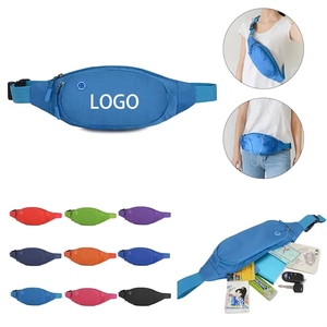 Adjustable Letter Waist Bag Fanny Pack <b>Waterproof</b> Polyester Hip Bag Zipper Closure for Unisex Outdoor Running Hiking Travel - Product Image 2