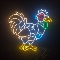 Enseigne au néon LED imperméable, enseigne de poulet pour affichage publicitaire, provenant d'une usine chinoise