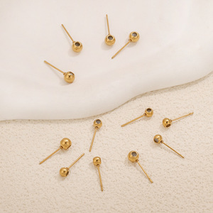 Aiguille de réglage coulissante |   Connecteur universel à tête sphérique en acier inoxydable plaqué or PVD 18 carats pour la fabrication de bijoux DIY - Product Image 1
