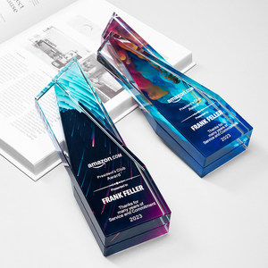 Trofi Kristal Kustom Desain Kubus Rubik Cetak Warna Definisi Tinggi Kreatif <span class=keywords><strong>2026</strong></span> yang Menakjubkan untuk Rapat Tahunan - Product Image 4