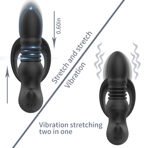 Neuer Analvibrator mit Penisring, vibrierender Prostatamassager, stoßender Analplug-Vibrator für Männer und Frauen, Analsexspielzeug - Product Image 6