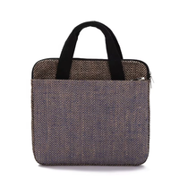 Nouveau design, sac à poignée en jute de grande capacité, portable, avec poignée en toile de jute imperméable, sac à bandoulière portable pour ordinateur portable