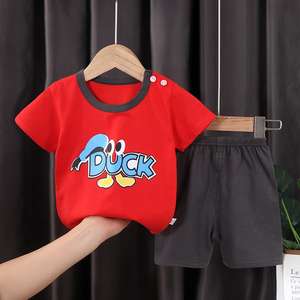 Vêtements pour enfants en gros pour l'été, t-shirt à manches courtes pour bébé, ensemble de vêtements pour garçons, printemps, 100% coton, costume - Product Image 5