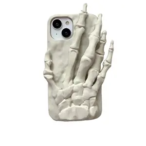 Telefoonhoesjes Luxe Mobiele Telefoon Accessoires Skelet Skull Case Voor Iphone 14 13 12 11 Pro Max Schokbestendige Holle Achterkant