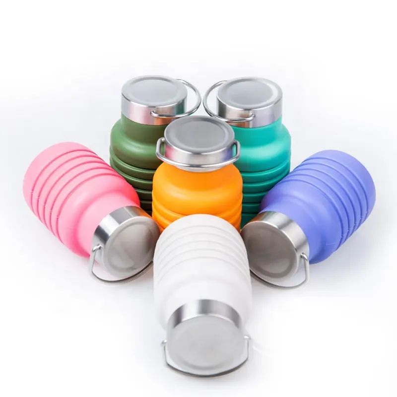 New design silicone folding drinking collapsible drink water bottles silicone bottle water