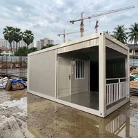 Container Prefabbricato Modulare Monostrato con Balcone, Ufficio Temporaneo per Cantiere, Casa Container in Vendita