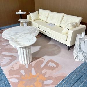 Lüks Oturma Odası Özel Modern Sehpa Tabanı Yan Sehpa Üstü için Toptan Premium İtalyan Siyah Beyaz Mermer Plakalar - Product Image 5