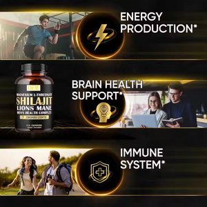 مكمل صحي للرجال من شركة تصنيع المعدات الأصلية-كبسولة شيلاجيت ، أسود ، ثريونات المغنيسيوم ومجمع عشبي (أشواغاندا ، ماكا ، جينسنغ) - Product Image 5
