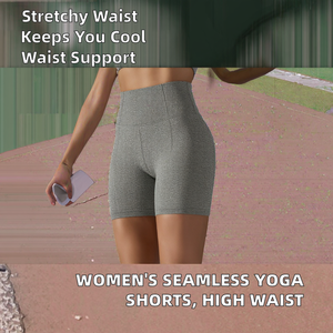 Pantalones de Yoga de Alta Calidad para Mujer, Shorts Deportivos Sin Costuras de Spandex/Nylon, Cintura Alta, Sólidos, Transpirables, Cintura Elástica, 120g, para Gimnasio y Running - Product Image 2