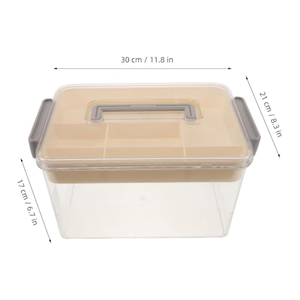 Boîte de rangement pour blocs de construction, outils, vêtements, collations, boîte en PP portable, empilable, avec couvercle et base, pour dortoir, chambre à coucher - Product Image 3