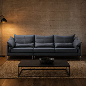 Sofá Wingback con Cojín de Felpa, Brazos con Alas, Patas de Metal Plateado, Perfil Bajo, 3 Plazas, Moderno, Minimalista, para Sala de Estar, Hotel u Oficina - Product Image 3