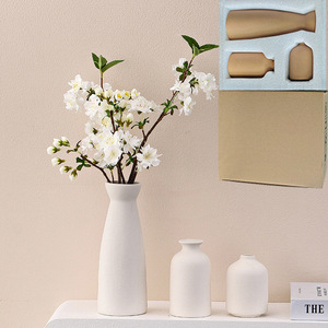 European Style Premium White Ceramic <b>Vase</b> <b>Set</b> With Elegant Design for Living Room TV Console Home Decor - Product Image 2
