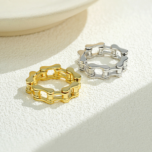 Anillo de Cadena de <span class=keywords><strong>Bicicleta</strong></span> YBO Bohemia, Diseño Elegante y Único, Unisex, Latón Chapado en Oro de 14K, Estilo Vintage para Motociclistas - Product Image 2