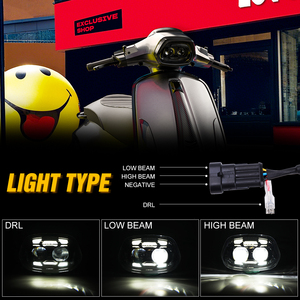 ไฟหน้ามอเตอร์ไซค์ LOYO แบบ LED สำหรับเปลี่ยน ทนทาน ใช้ได้กับสกู๊ตเตอร์ พร้อมไฟ DRL สำหรับ <span class=keywords><strong>Vespa</strong></span> Sprint <span class=keywords><strong>150</strong></span> GL <span class=keywords><strong>Super</strong></span> GTR ปี 2017-2025 - Product Image 3