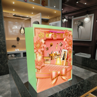 Sacs cadeaux cosmétiques pour femmes avec fenêtre, décorations florales et nœuds, avec poignées en corde, pour cadeaux d'anniversaire féminins