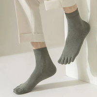 Chaussettes à cinq doigts en coton avec logo personnalisé, chaussettes classiques à cinq doigts pour hommes