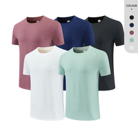 Chemises décontractées slim fit pour hommes, chemises de sport à séchage rapide à manches courtes, t-shirt de sport en mesh pour hommes