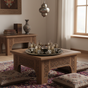 Classic Ottoman Design Copper Colored 6-piece Turkish Coffee <b>Set</b> - Product Image 3