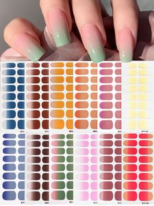 Éxito de Ventas <span class=keywords><strong>en</strong></span> TikTok, Venta al por Mayor de Fábrica, Pegatinas de <span class=keywords><strong>Uñas</strong></span> de <span class=keywords><strong>Gel</strong></span> con Degradado, Envolturas de <span class=keywords><strong>Uñas</strong></span> Ombre, Empaque con Logotipo Personalizado, Pegatinas de Arte de <span class=keywords><strong>Uñas</strong></span> OEM - Product Image 1