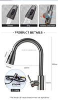Robinet de cuisine extractible haut de gamme 3 voies en acier inoxydable 201, mitigeur pour cuisine et salle de bain