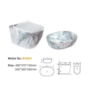 Lavabo sur comptoir en céramique CR 480x370mm, lavabo artistique à poser, à trou unique, pour salle de bain - Product Image 2