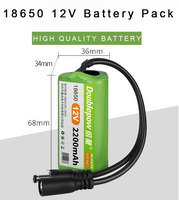 Doublepow 12V 18650 2200mAh Batterie rechargeable au lithium-ion à cycle profond 3S1P 12v 2200mAh Batteries au lithium