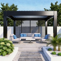 Pergola bioclimatique en aluminium moderne, toit à lamelles, pergola en aluminium bioclimatique motorisée, imperméable, pour patio