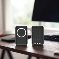 Batterie externe magnétique 10000 mAh, chargeur portable, batterie externe LED pour appareils mobiles, câble intégré avec support