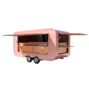 Pink Food Truck Street Remolque móvil de comida rápida con máquinas de cocina completas - Product Image 1