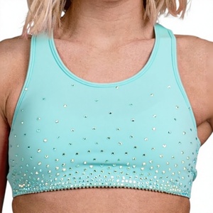 Women <b>Rhinestone</b> Sports Bra Scoop Neck Racerback Medium Support Fitness <b>Top</b> Sports Bra Solid Colors Breathable Print <b>Rhinestones</b> - Product Image 4