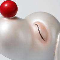Figurine moderne en résine de chiot blanc Kawaii, sculpture artistique de ballon nacré brillant, décoration minimaliste mignonne pour la maison et le bureau, cadeau