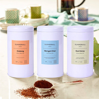 Vente en gros de boîtes de conserve en métal rondes blanches de petite taille, de qualité alimentaire, personnalisées, pour le thé, le sucre, le café, avec couvercle