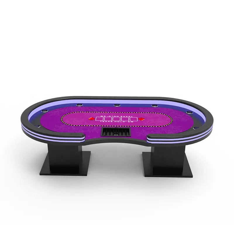 YH 10 человек Делюкс Профессиональный азартный светодиодный светильник роскошный казино Техасский держатель покерный стол с деревянными ножками