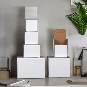 Boîte en carton ondulé blanc pour e-commerce, emballage protecteur en carton ondulé, boîte en papier épaisse à 3 couches, emballage pour envoi postal en kraft - Product Image 5