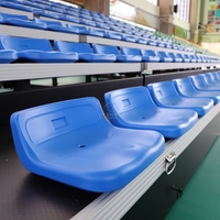 Grillades télescopiques mobiles dossier bas en plastique siège de stade activité intérieure sports repos chaise gym gradin