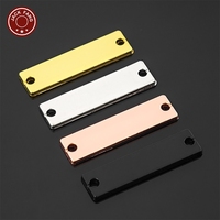 Étiquette métallique unie 3*0.8cm en alliage de zinc, personnalisable au laser avec logo et nom, étiquette vierge en métal pour vêtements, sacs et sacs à main