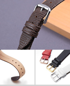 Correa de reloj de cuero genuino de grano de lagarto transpirable multicolor 16 18 20 22mm con hebilla de pasador, venta al por mayor de fábrica Jinkaiyue - Product Image 3