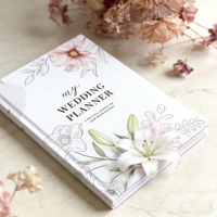 Service d'impression personnalisé de planificateurs : agenda de planification de mariage à couverture rigide, livre d'or de mariage, planificateur de mariage avec logo en feuille d'or