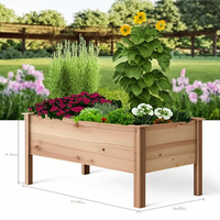 Boîte à fleurs extérieure en bois pour lit de jardin avec finition de peinture pour la plantation en pot Jardinière en bois pour le jardinage