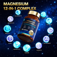 Capsules de magnésium complexe 12-en-1 700 mg avec glycinate, citrate, malate, végétalien, sans gluten, complément alimentaire, 120 unités