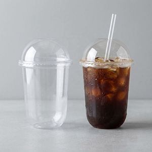 90mm 12 16 22 oz U-shape Single Wall CHUANGMEI Brand Custom Logo BPA Free Clear PET Plastic Cups Lid Disposable <b>Boba</b> <b>Bubble</b> Tea - Product Image 3