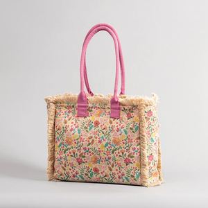 <b>Canvas</b> Fringed Zipper Closure Lady's Tote <b>Bag</b> Bohemian Vintage Handbag <b>Large</b> Capacity <b>Bag</b> - Product Image 2