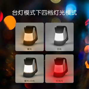 Lámpara de Escritorio Multifuncional LED Recargable con Control Táctil, Luz Nocturna Portátil para el Cuidado de los Ojos, Diseño Moderno, Plástico Blanco - Product Image 4