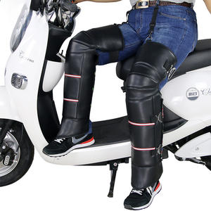 بو الجلود مقاومة للرياح الساق غايتر عاكس دراجة نارية منصات الركبة حراس حزام قابل للتعديل طماق الدافئة يغطي كامل الأربطة - Product Image 3