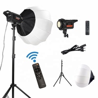 Kit d'éclairage de studio LED bicolore 220V 100W avec boîte à lumière sphérique 65CM et trépied 2.1M pour portrait, diffusion en direct et vlogging