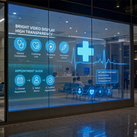 Écran LED transparent d'intérieur à haute transparence pour cloison en verre de clinique