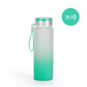 Gobelet en verre dégradé avec sangle de transport portable, 17 oz, en borosilicate de haute qualité, résistant aux chocs, pour les sports de plein air, la salle de sport, le quotidien - Product Image 4